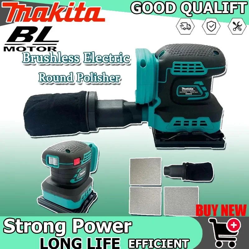 

Беспроводная шлифовальная машина Makita, литиевая, ручная, для шлифовки мебели, плоская полировальная машина, совместима с аккумулятором Makita 18В