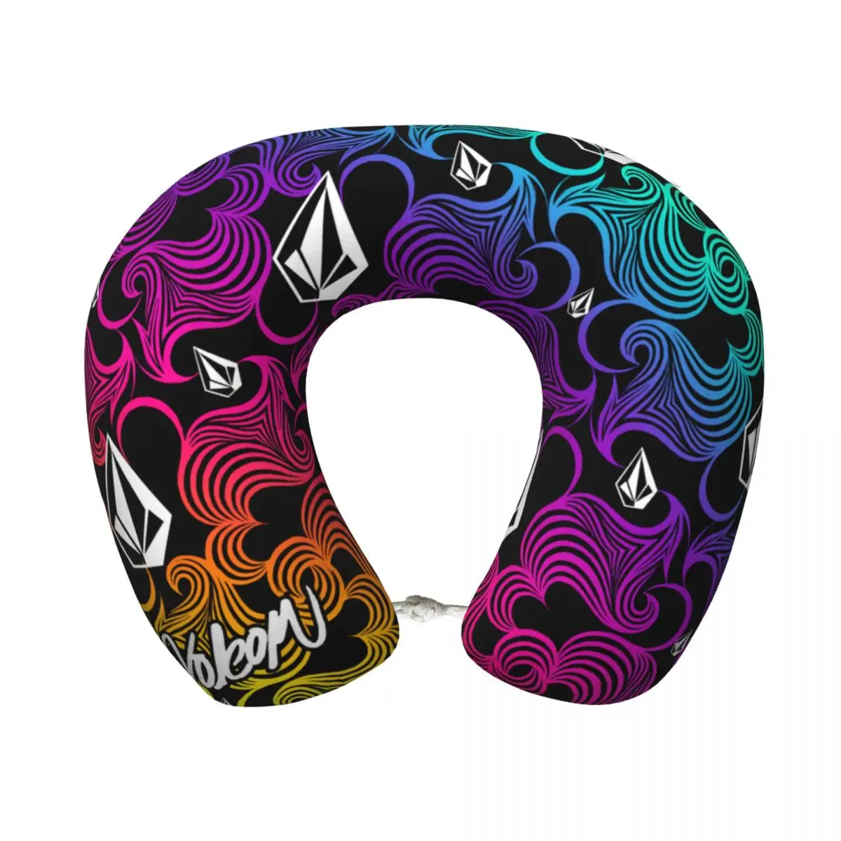 Custom V-Volcoms Skate Diamond Stone Pattern Travel Neck Pillow Head Support Pillow Cushion Trains