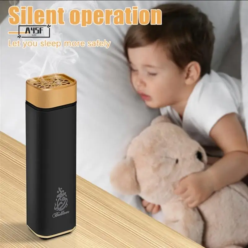 

A45F-2 Pack USB Incense Burner Portable Arabic Bukhoor Aroma Burner Mini Electric Aromatherapy Diffuser Black Muslim Home Decora
