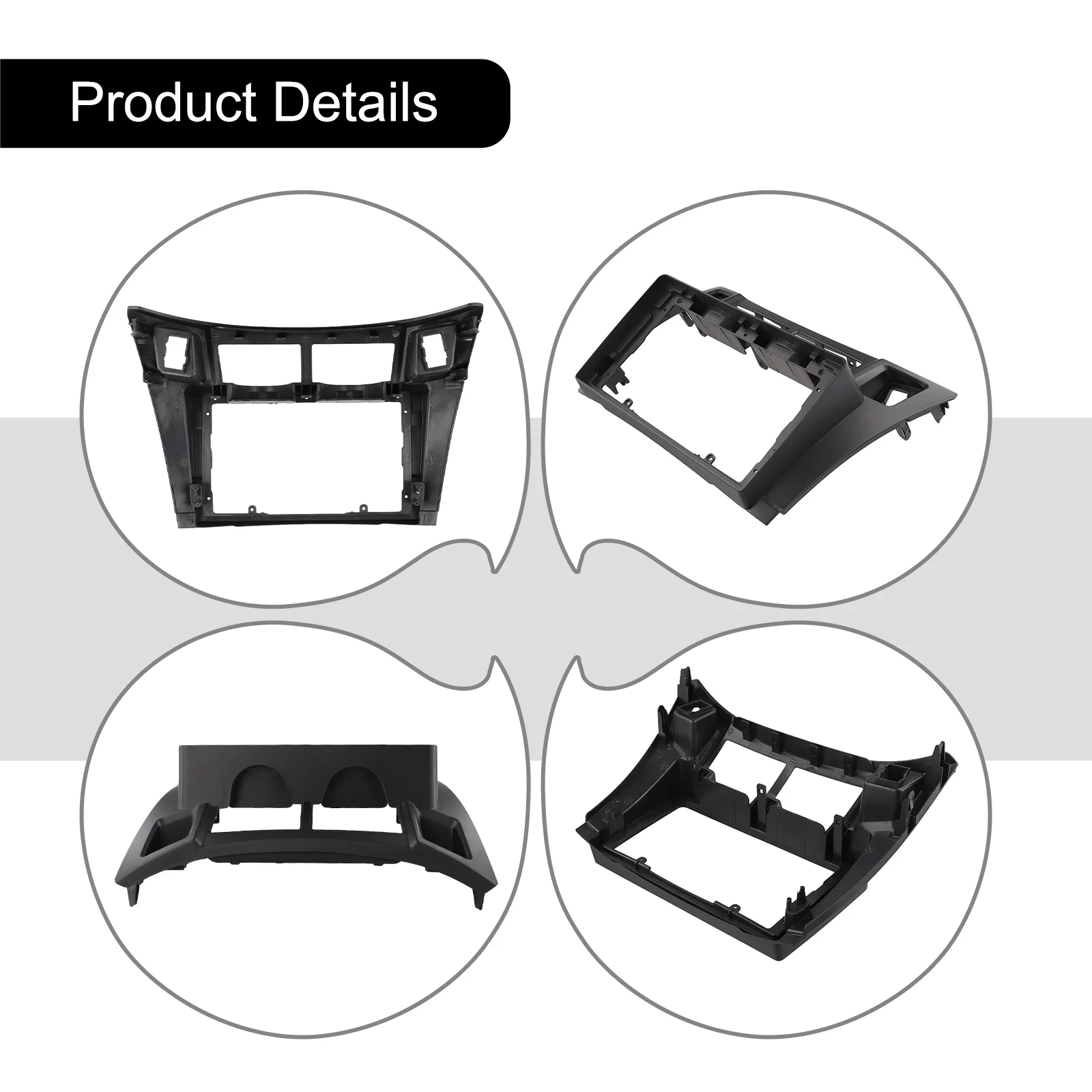 Per TOYOTA Per YARIS For Platz 08-11 Cruscotto 2 Din Unità Principale Radio Fascia Nero/argento Accessori Auto Strumenti