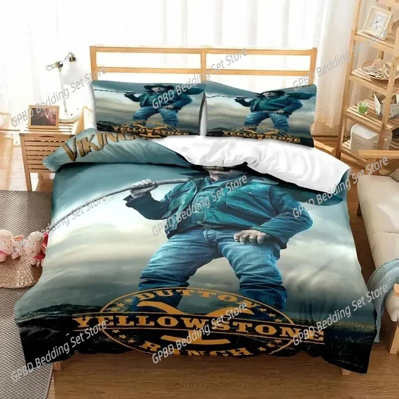 This Is My Yellow-Stone Watching Retro Fashion Bedding Set Duvet Cover Pillowcase Single Double King Size Adult Bedroom Gift