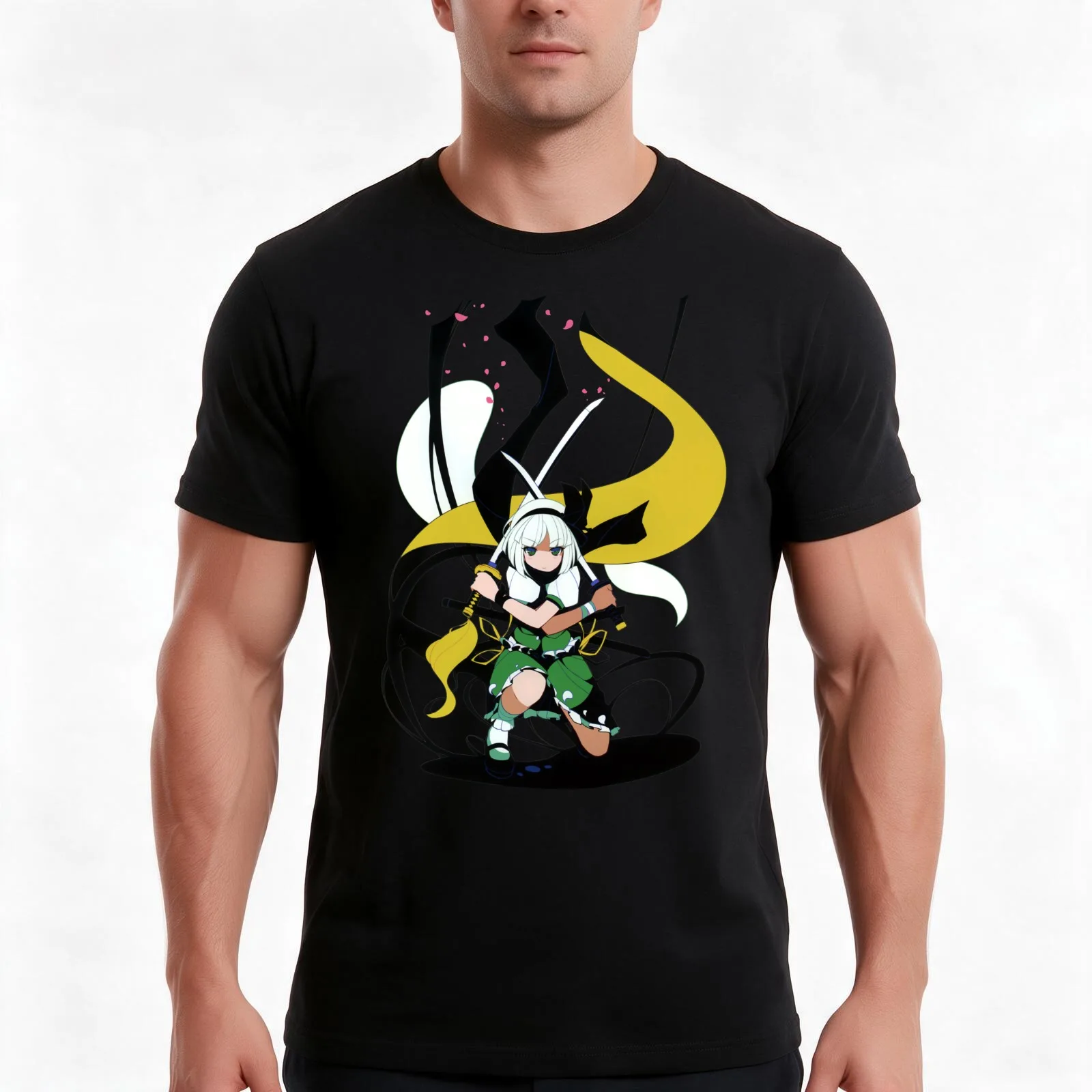 Touhou Project - Youmu Konpaku T-Shirt, Summer Casual Cotton Tee, Oversized Streetwear Tops, Vintage Graphic Print, 100% Cotton