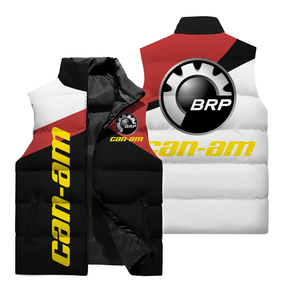 2024 New Men\'s Vest Brp Can Am Logo 3D Printed Zipper Sleeveless Jacket Windchetter Motorcycle Riding Clothing Top M-6XL