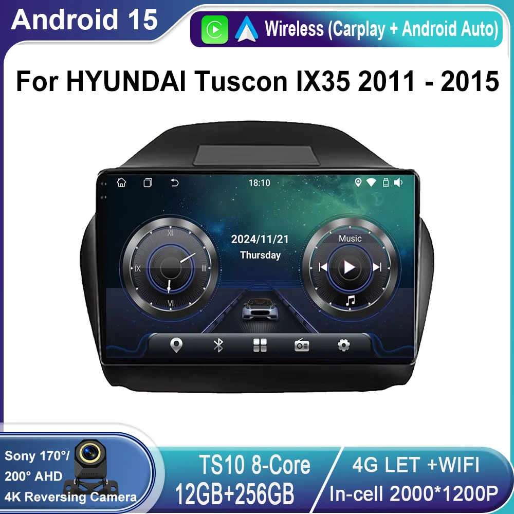 

Car radio For HYUNDAI Tuscon IX35 2011 - 2015 Android Multimedia Player Autoradio GPS Video Navigation HDR QLED WIFI Carplay Cam