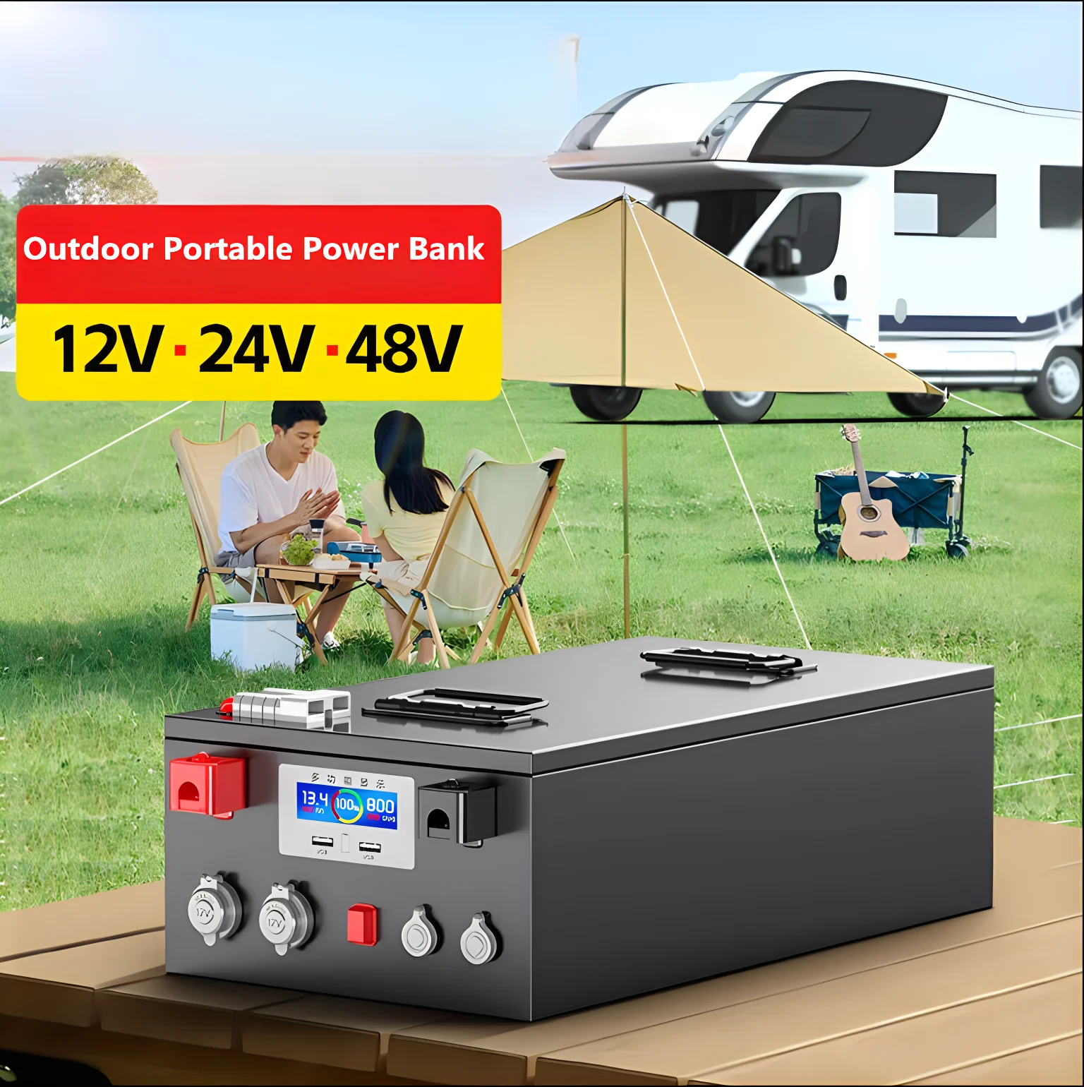 

Camping 12V 120AH-1000AH LiFePO4 Battery for Inverter Propeller Fishing Solar Panel Outdoor Portable Power Bank