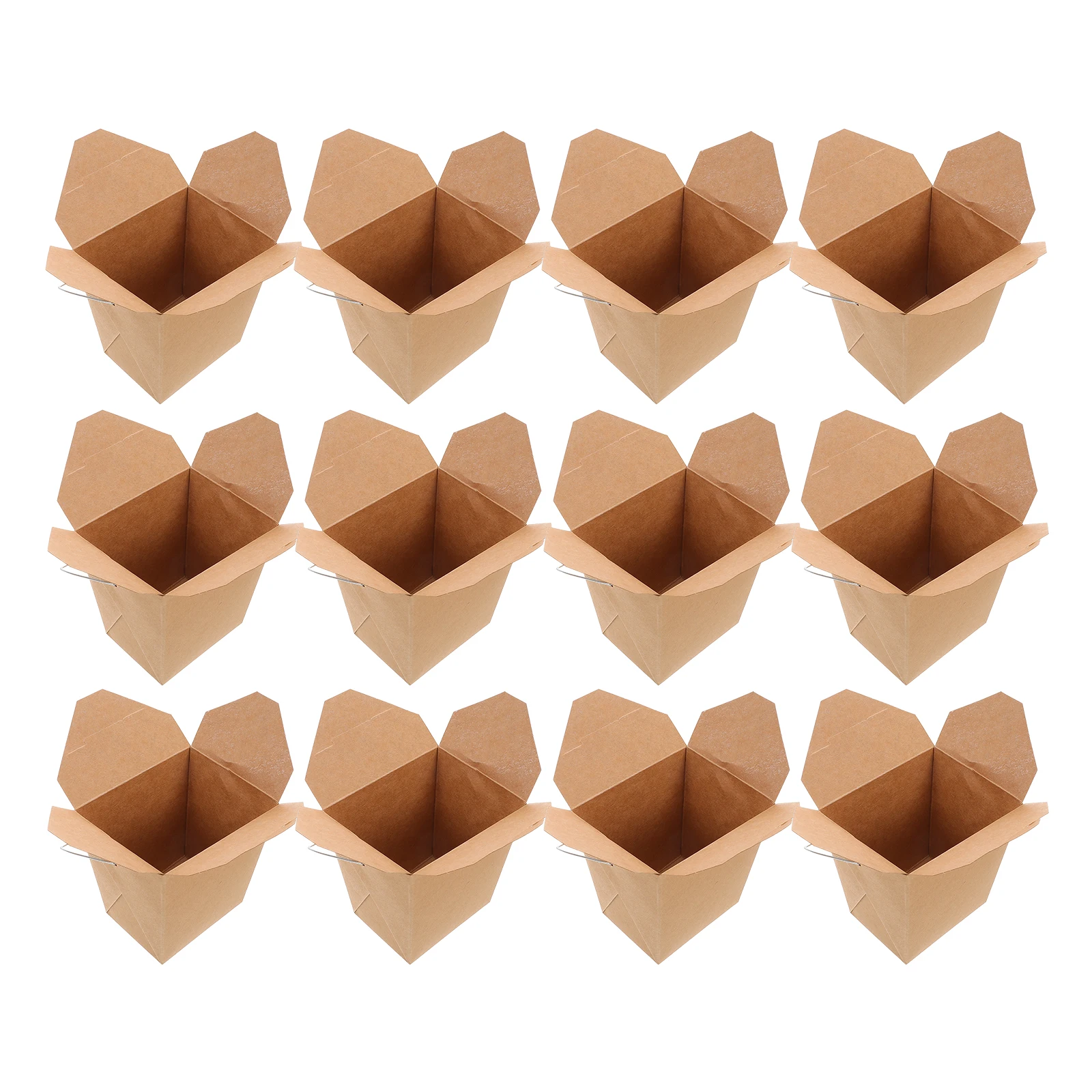 

50pcs Chinese Takeout Boxes Wire Handle Food Containers Paper Pail For Fried Rice Chicken Fries Packaging Small