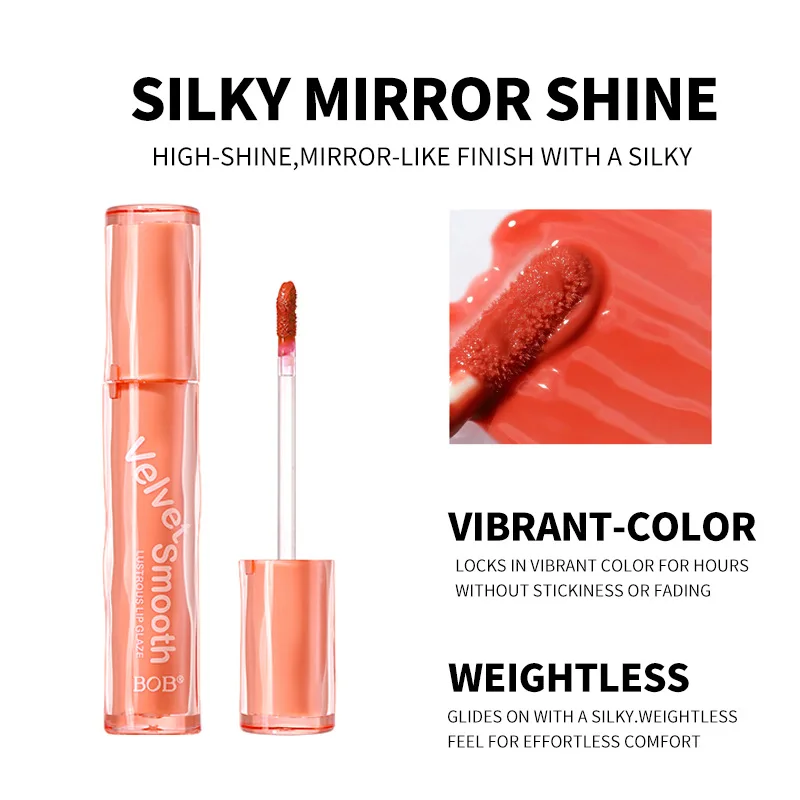 Błyszczyk do ust o efekcie lustra, mocno nawilżający i długotrwały, z dobrą pigmentacją i bez blaknięcia koloru.