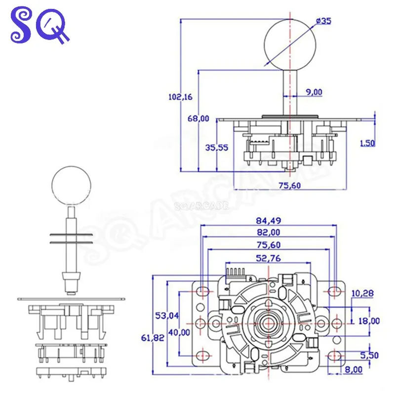 Pandora Saga Box EX2 Arcade Game Machine Cabinet Full DIY Kit 3D 8000 In 1 Game Board With 5pin Joystick Black Cover LED Button