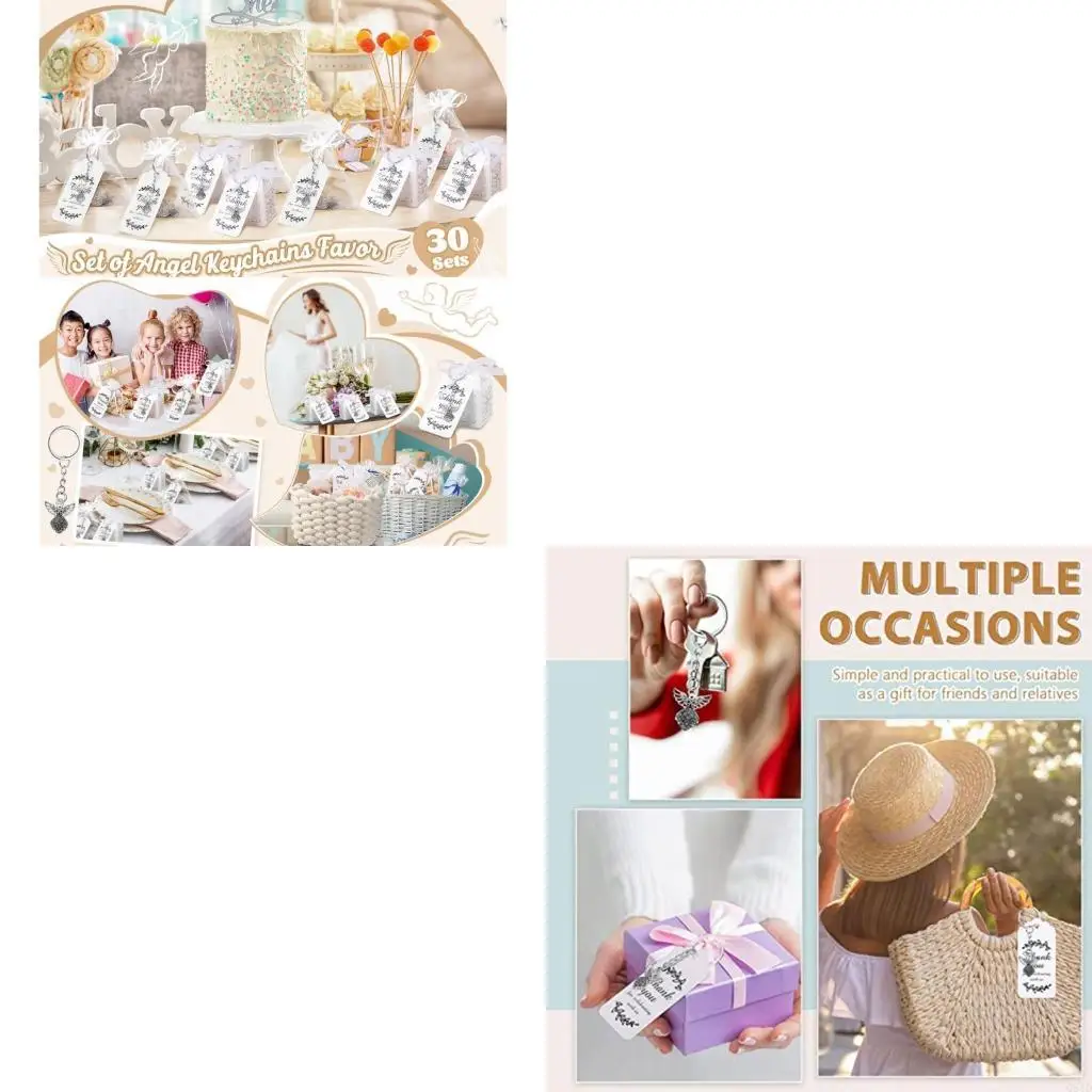 Angel Keychain Favor Boxes Kids Shower Baptism Communion Ceremony Alloy Pendant