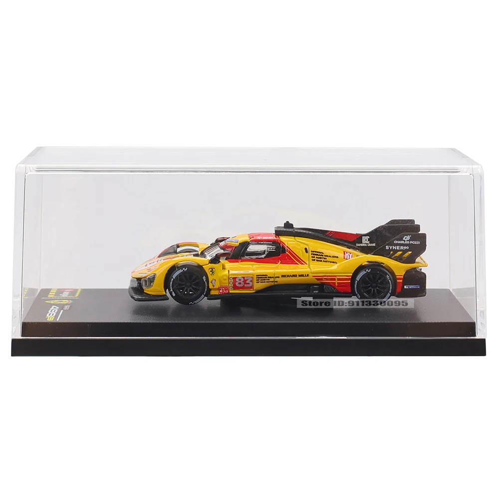 Bburago 1:64 Ferrari 2024 499P 83 51 Le Mans brinquedo modelo de carro de liga de corrida de resistência 24 horas