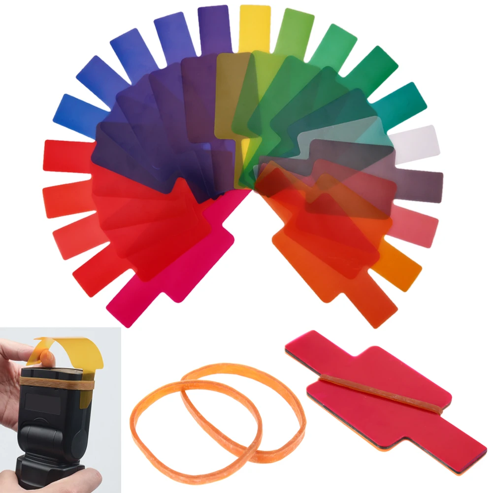 20 قطعة من فلاتر المواد الهلامية الملونة فلاش Speedlite لكاميرا Canon DSLR