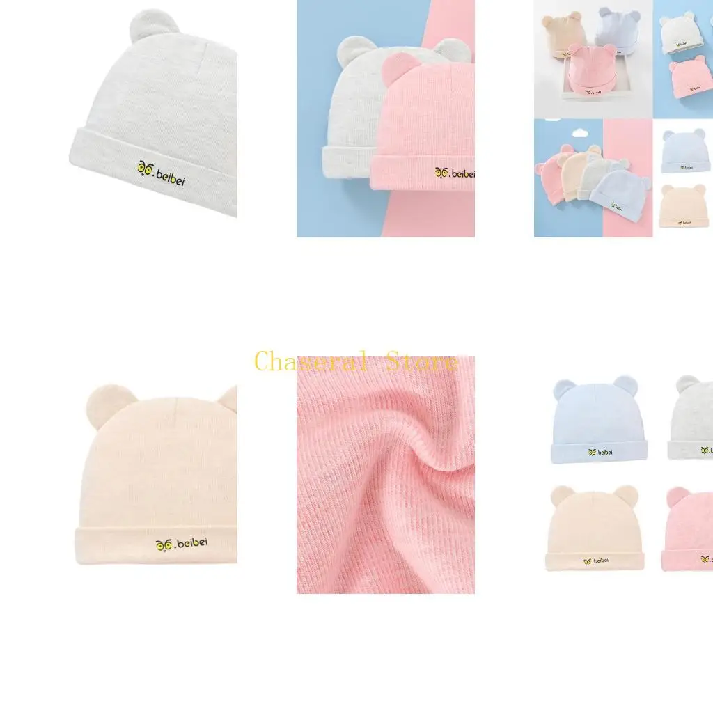 

E7CE Двухслойный капюшон для младенцев, теплая хлопковая шапка для мальчиков и девочек 0–6 месяцев