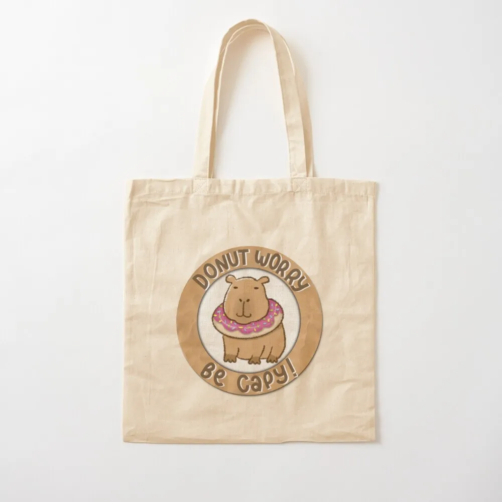 

“Donut Worry Be Capy” … Don’t worry be happy Tote Bag tote bags men the tote bag Canvas Bag