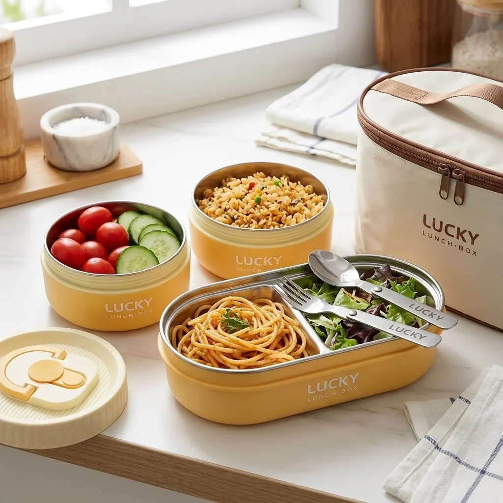 Food Storage With Dividers - 304 Stainless Steel Bento Lunch Box