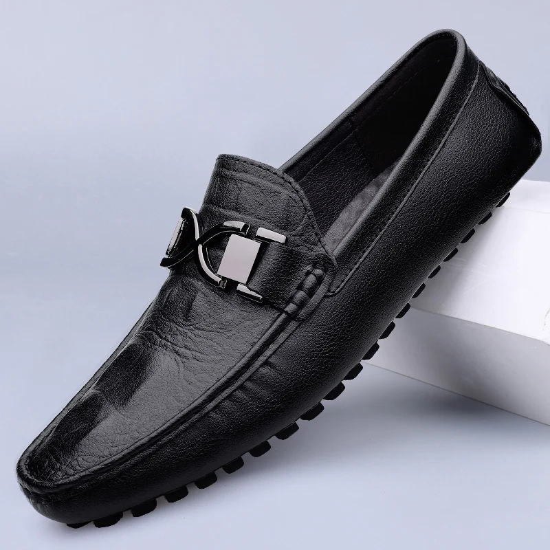 

High-end Italian Men's Casual Ultra Light Men's Loafers Made of Genuine Leather and Handmade Boat Multifunctional Driving Shoes