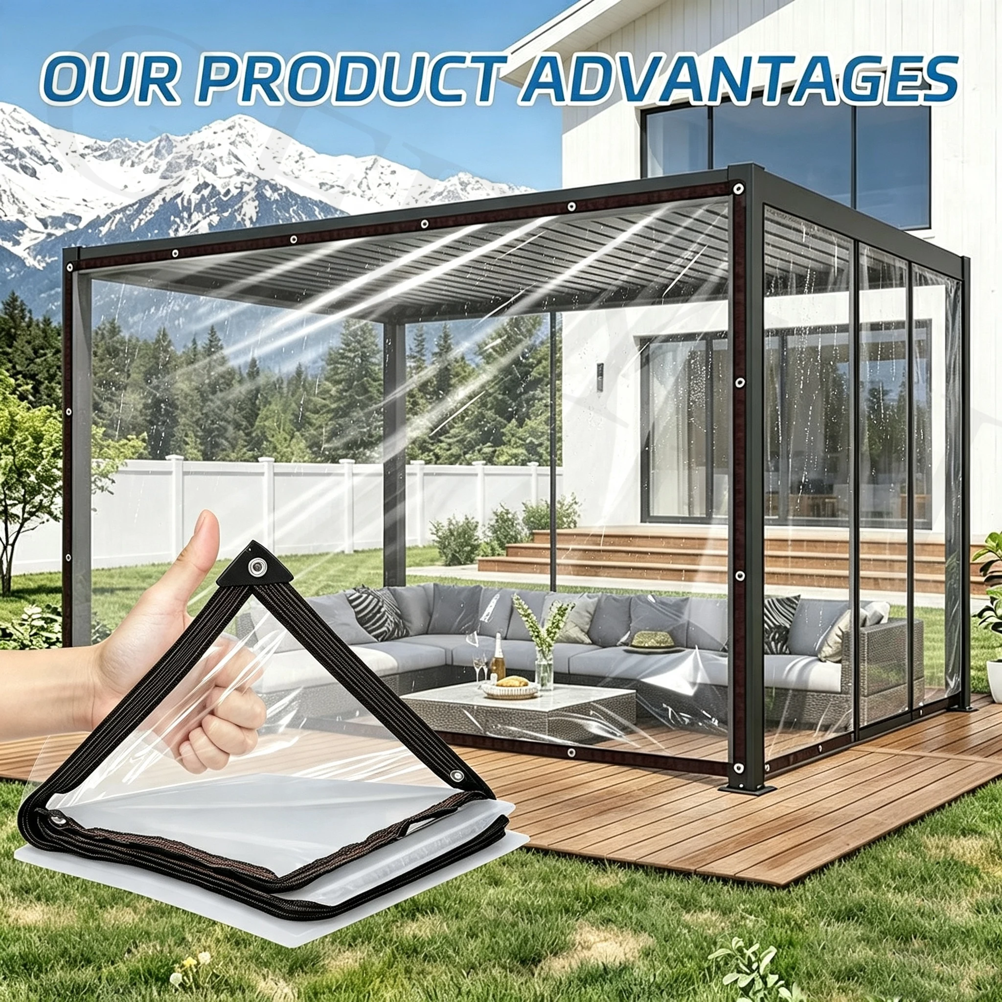 Transparent Rainproof Shading Cloth Tarpaulin Lightweight Waterproof Tarpaulin Cover Tarpaulin Transparent Rainproof Cloth