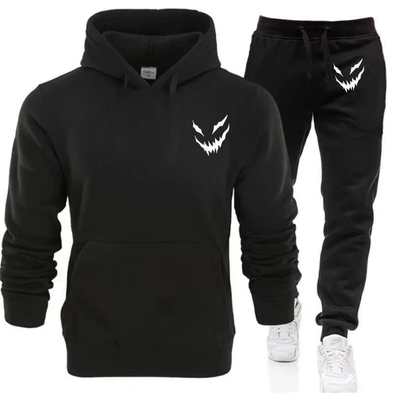 

Men's Fleece Hoodie Tracksuit - Breathable Jogger Sweatpants 2-Piece Autumn Warm Elastic Waist Outdoor Fitness Casual Sportswear