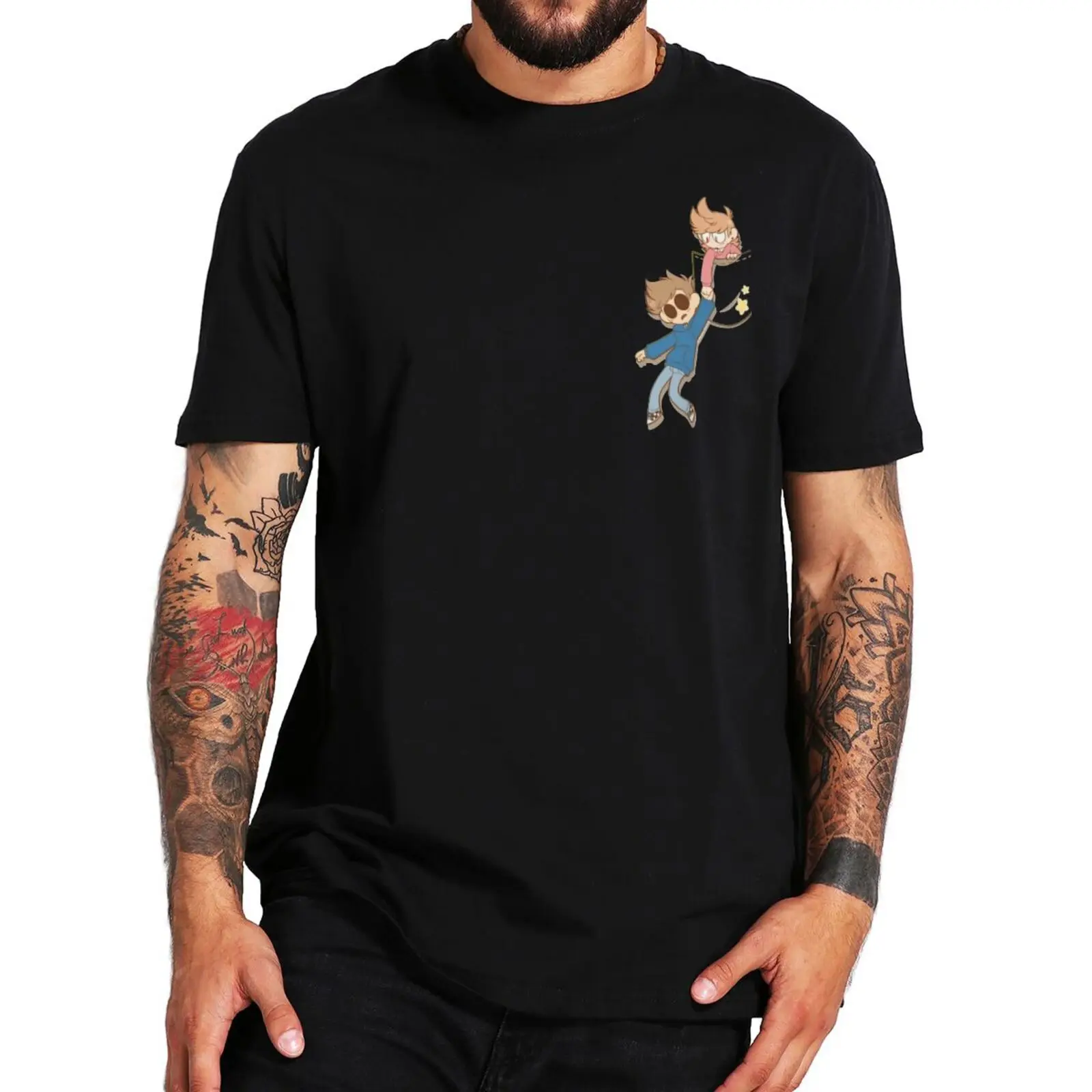 

Eddsworld Pocket Star Boys Anime Tshirt British Animated Comedy Web Series Classic T Shirt 100% Cotton Funny Novelty Tee TopsF