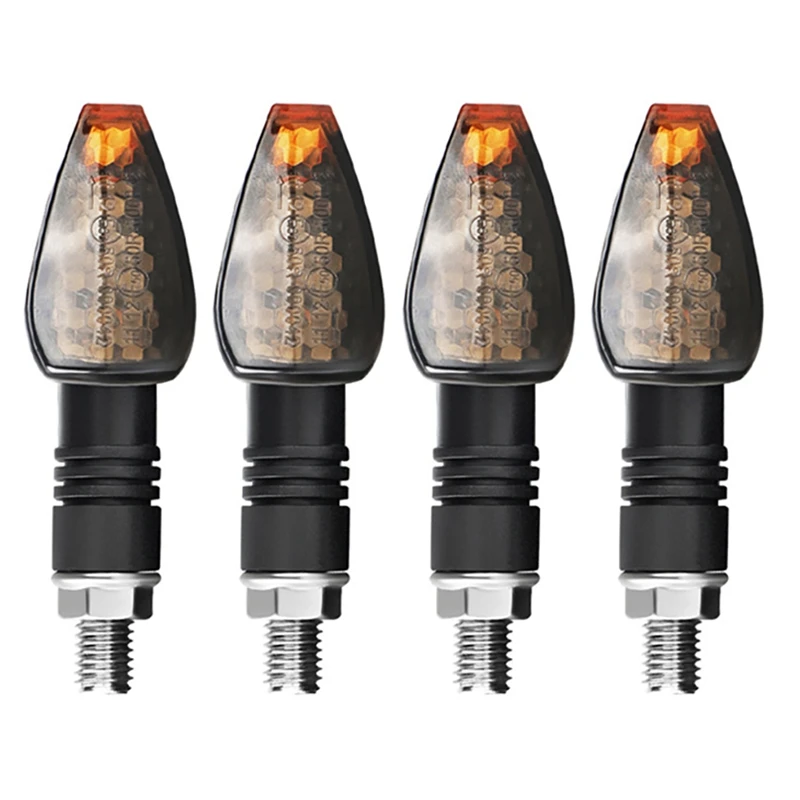 4Pcs/Set Universal Motorcycle LED Turn Signals Long Short Turn Signal Indicator Lights Blinkers Flashers Accessories