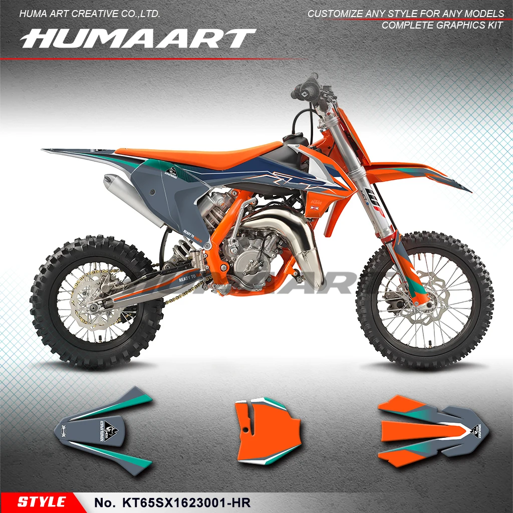 

Humaart Racing Graphics Adhesive Decals for KTM SX 65 2016 2017 2018 2019 2020 2021 2022 2023, KT65SX1623001-HR