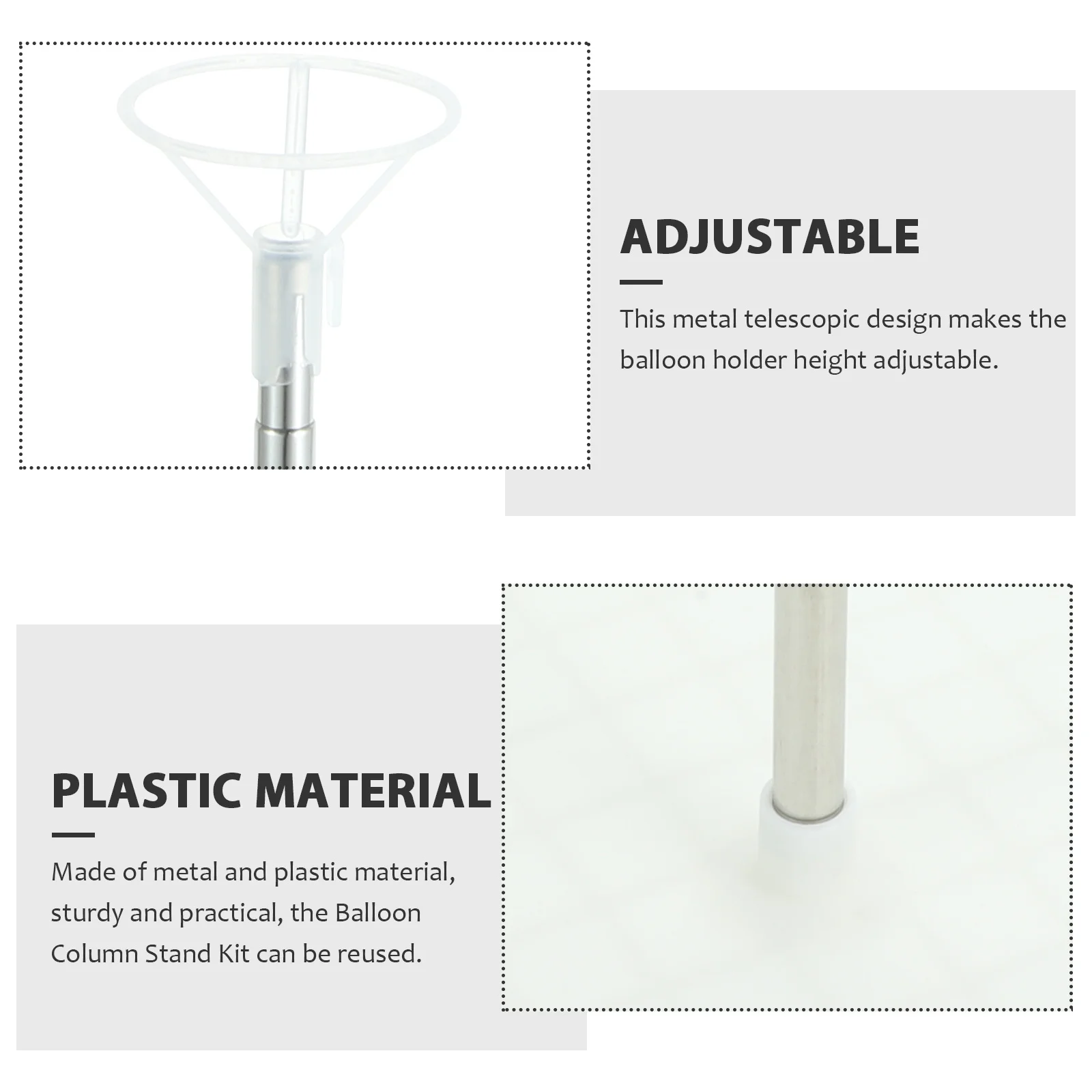 

1Pcs Balloon Stand Kit Metal Plastic Balloon Column Holder Stable Base for Wedding Birthday Festival Decoration