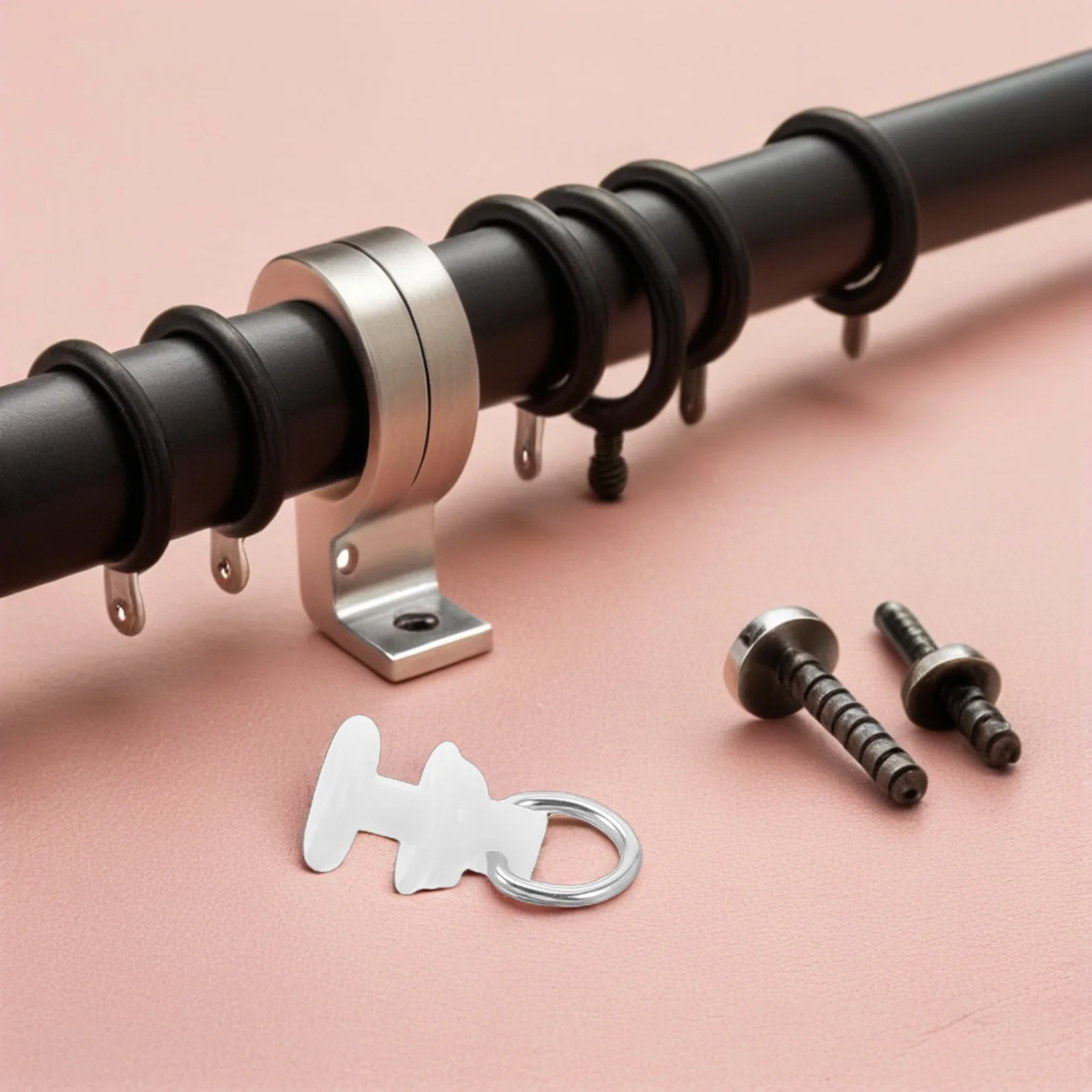 

100Pcs White Plastic Curtain Hooks for Track Systems - Smooth Glide Rollers Sliders for Bathroom Drapes Ceiling Mounted Rails