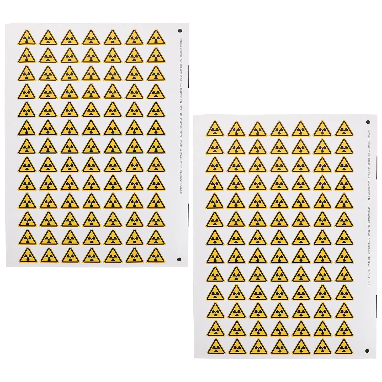 150Pcs Self-Adhesive Radiation Hazard Warning Sticker High Visibility Safety Sign for Laboratory Industrial Workplace Caution