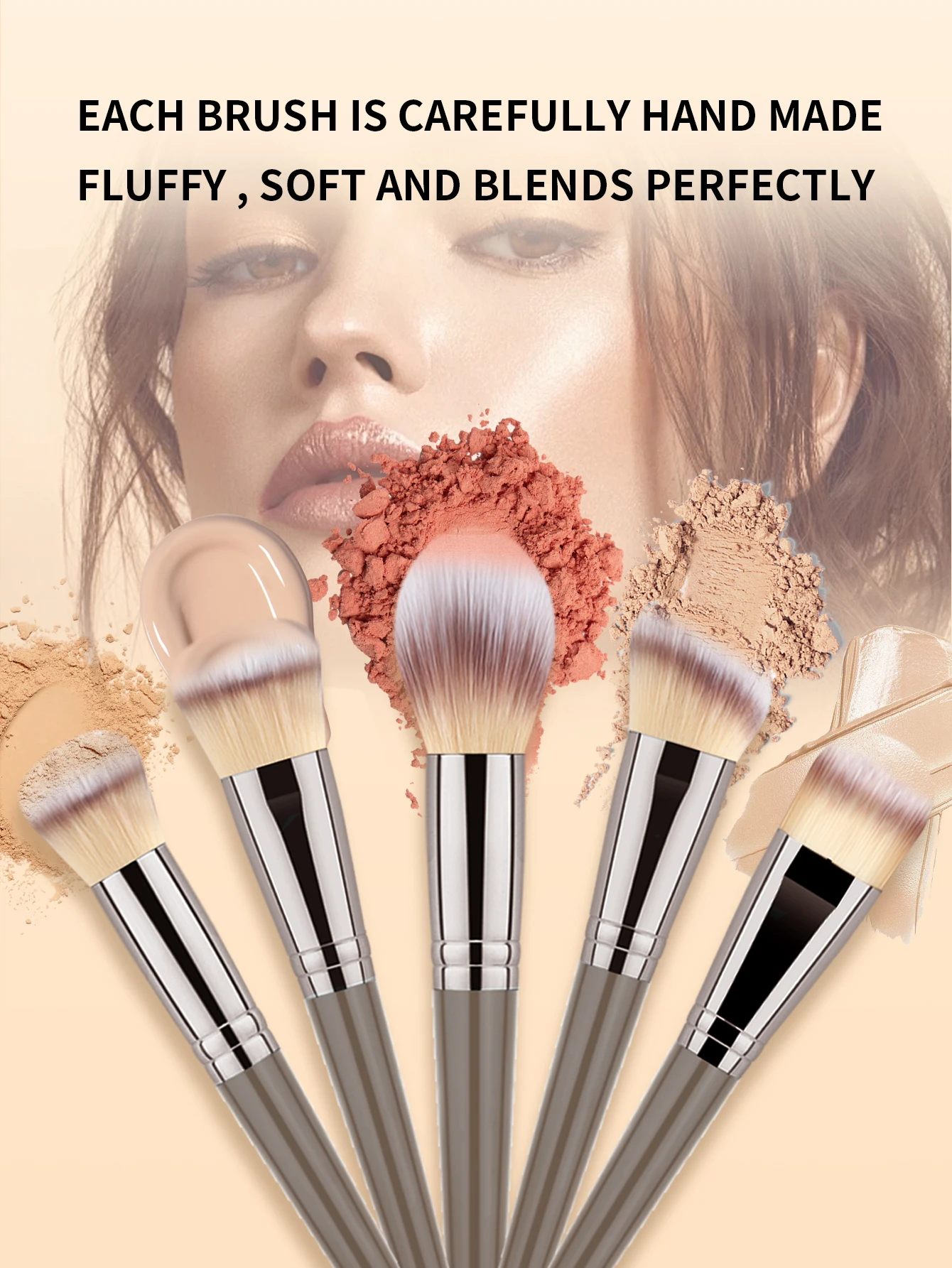 18/20 pz/set Pro Pennelli Per Trucco Double Ended Fondotinta Correttori Blush Ombretti Pennello per Crema Liquida Polvere Miscelazione Soffio