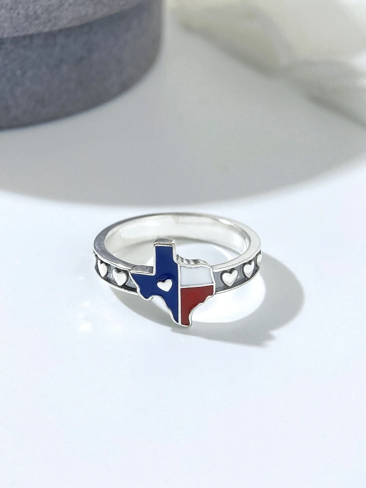 925 Sterling Silver Vintage Heart of Texas Rings for Women Engagement Anniversary High Quality Fine Jewelry Gift