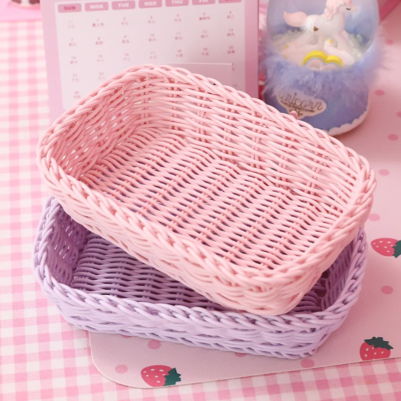 Love Heart Shape Basket Desktop Sweet Color Basket Photo Props for Home Storage Decoration Basket Nordic Storage Fruit