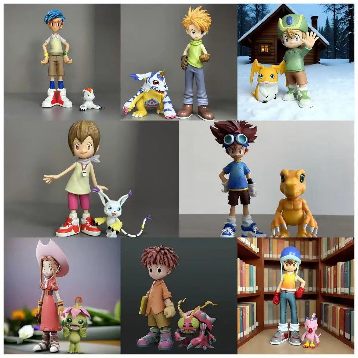 

8 style Anime Digimon Adventure Series Character Set Taiyi Ancient Beast Action Doll Pvc Collection Model Toy Cartoon Doll Gift
