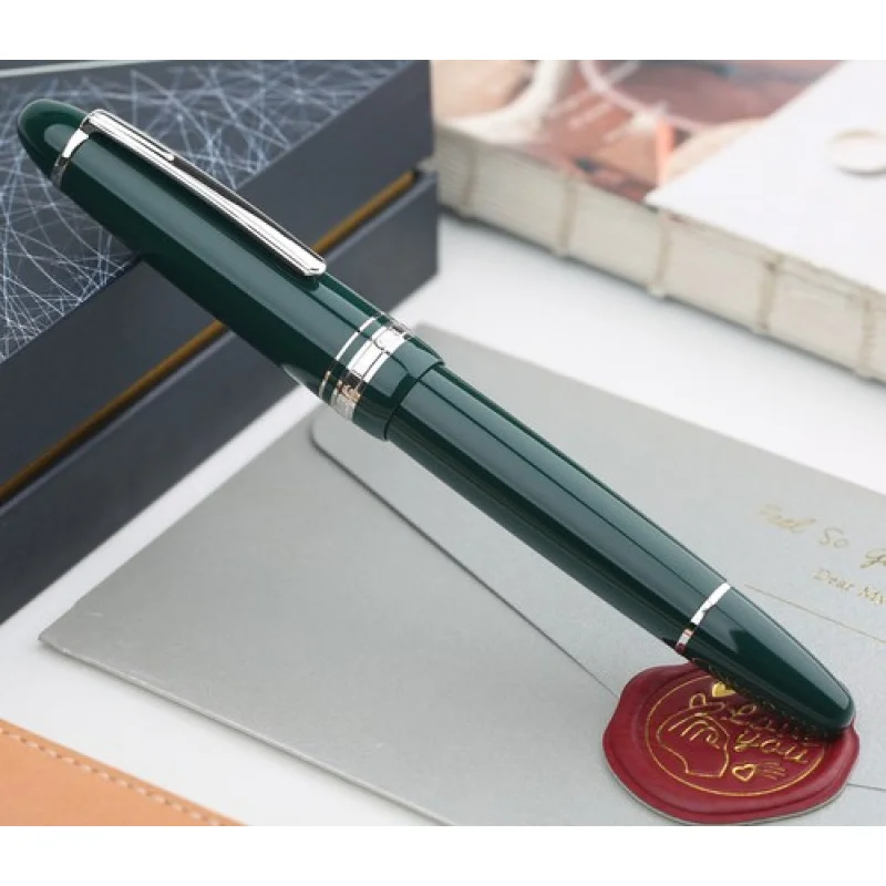 Перьевая ручка с зеленым поршнем A + MAJOHN P136, EF/F/M/плоский размер 20, ручка для письма с чернильными окнами