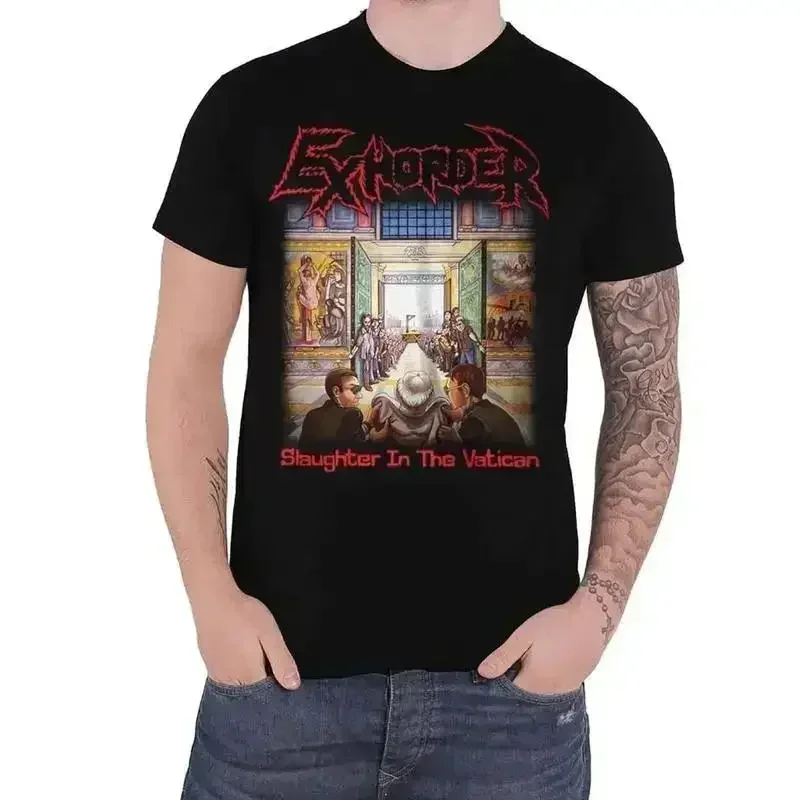 Exhorder T Shirt Slaughter In The Vatican Band Logo New Official Mens Black Size