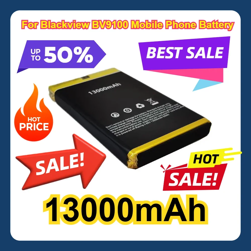 

For Blackview BV9100 Mobile Phone Battery Batteria 13000mAh Battery