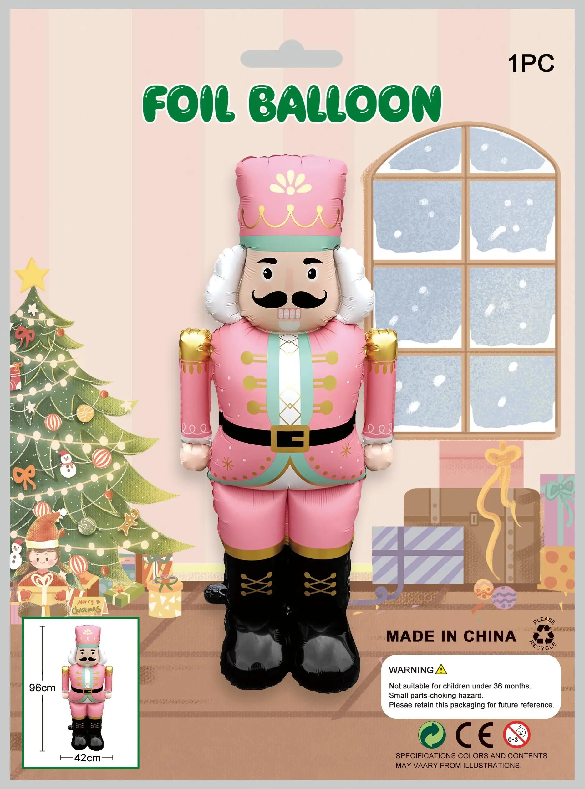 1 قطعة بالونات حماية كبيرة من خشب الجوز الحلوى، زينة للمناسبات والمشهد لعيد الميلاد، عيد الميلاد، ليلة رأس السنة