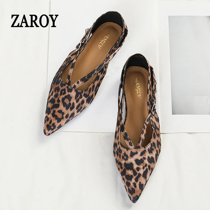

ZAROY Plus Size Women Flat Shoes Pointed Toe Shallow Slip On Ballet Loafers Dating Casual Elegant Mules Sandals Mary Janes Shoes