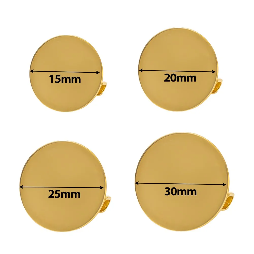 10pcs Stainless Steel 15/20/25/30mm Brooches Base Blank Tray Cabochon Cameo Settings for DIY Jewelry Findings Clothes Decoration