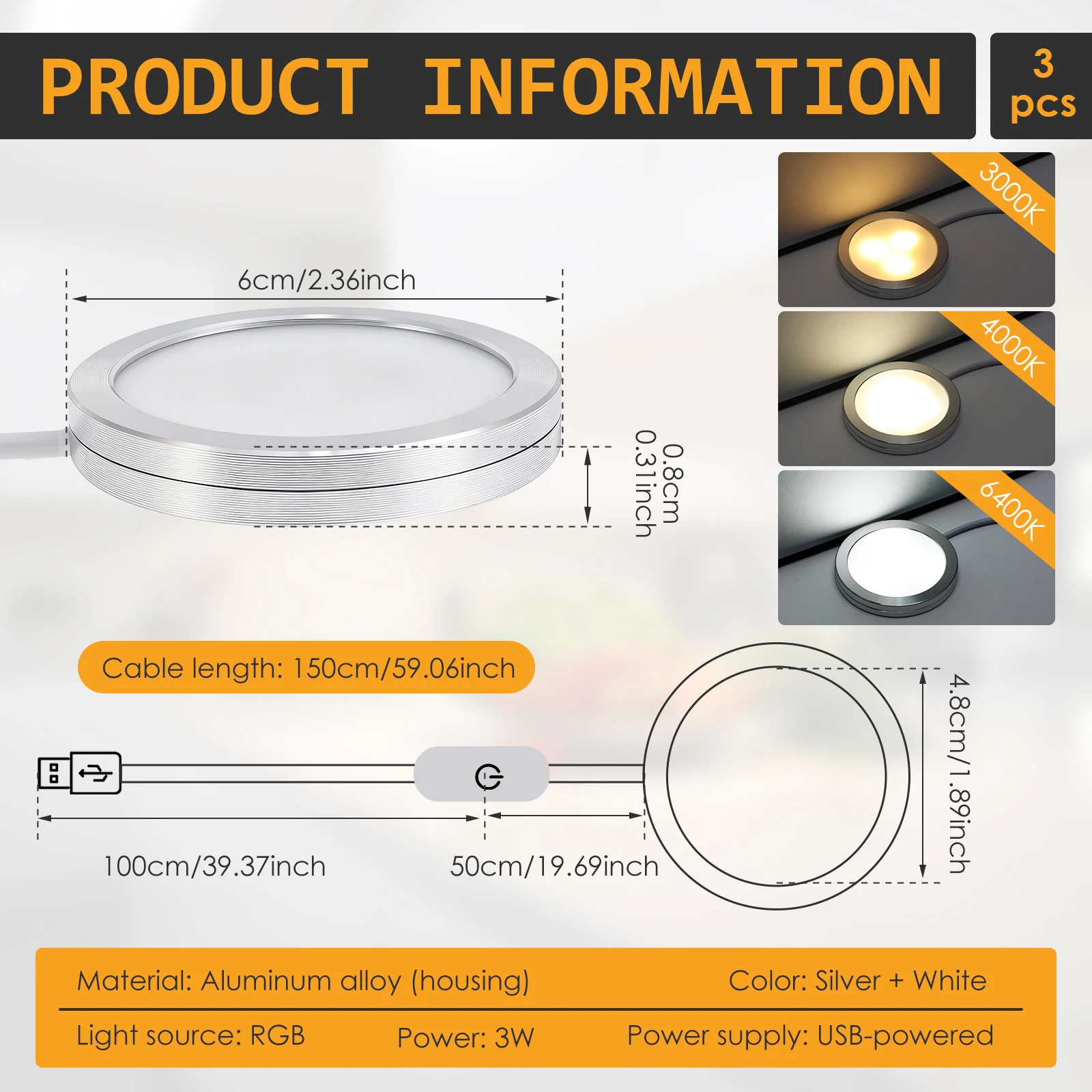 3D Printer LED Light Kit Dimmable Touch Switch USB Powered Aluminum Alloy Strip Lamp for Maker Workspace Under Cabinet