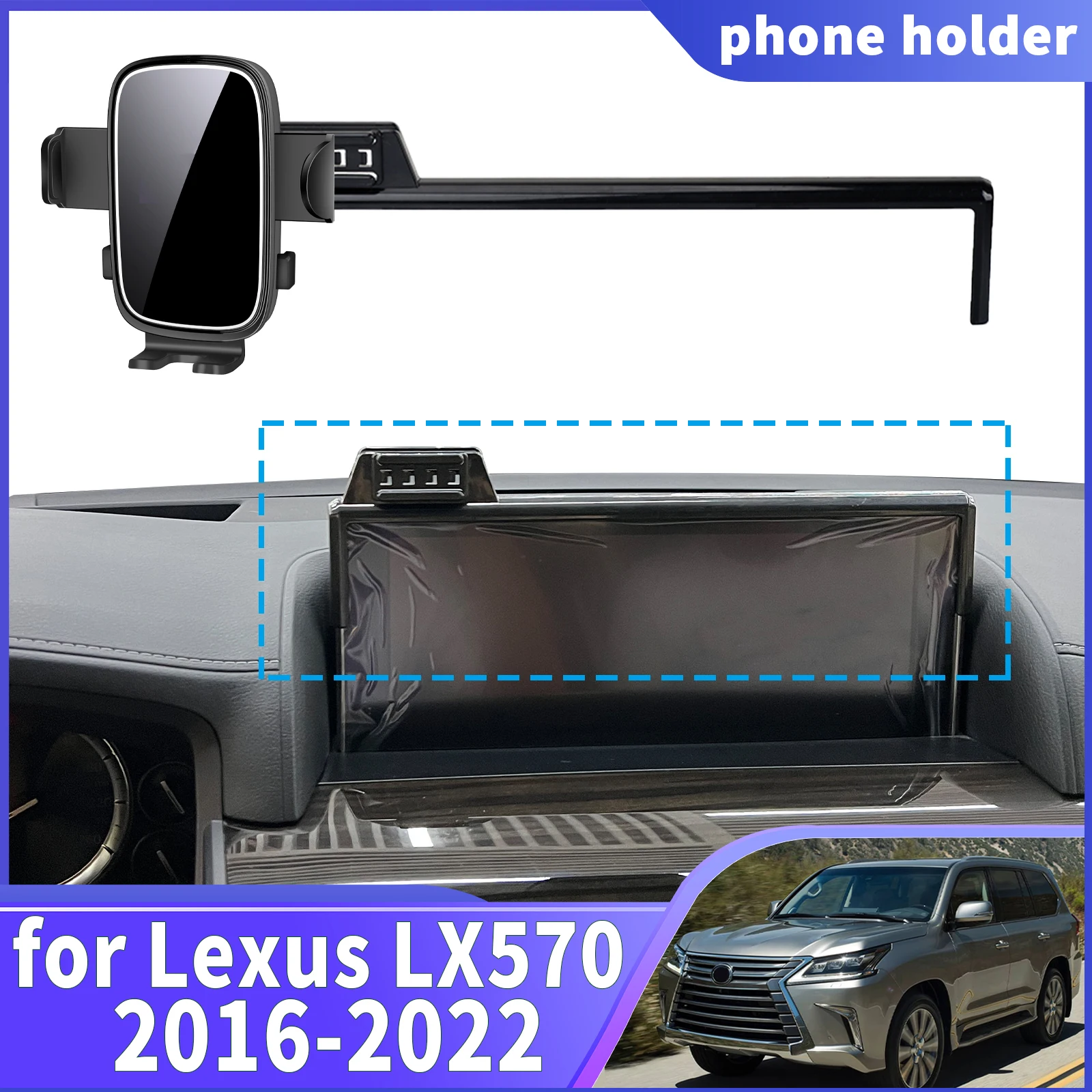 

fit for Lexus LX570 2016 2017 2018 2019 2020 2021 2022 Navigation Phone Holder Mount Customized Car accessoires