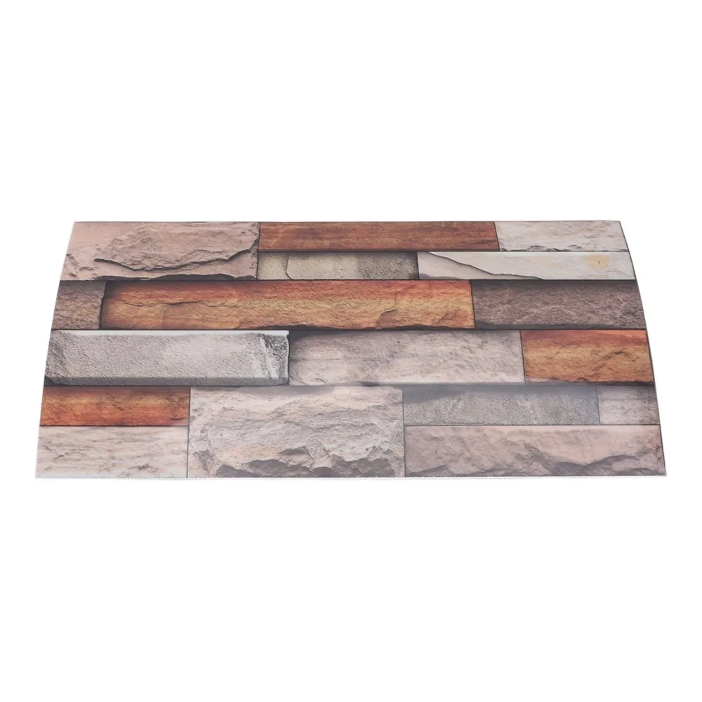 12pcs PVC Wall Sticker 15x30cm Self Adhesive Brick Effect Wallpaper Slab Marble Texture Removable Subway Wall Tile Sticker