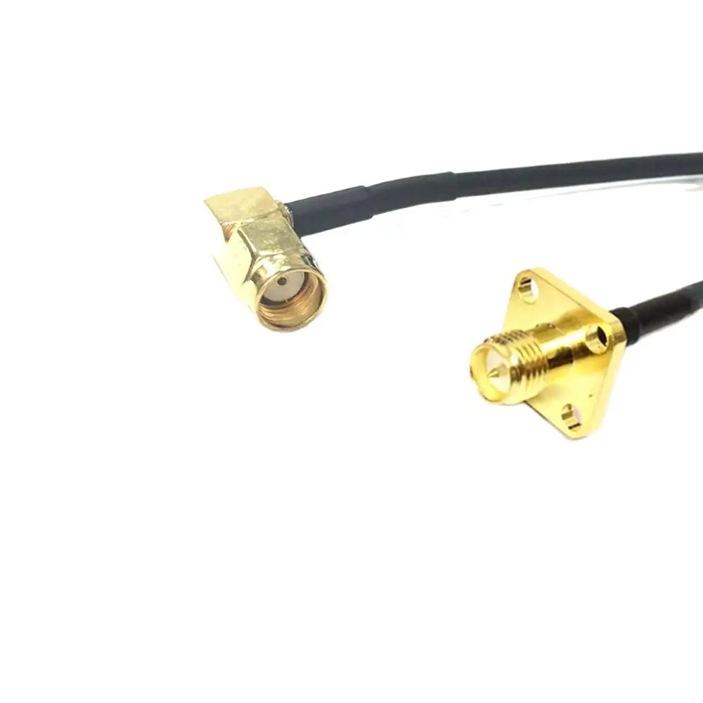 New  RP-SMA  Male  Right  Angle  Switch RP  SMA  Female Inner Pin 4-hole Panel  Mount Pigtail Cable RG174 10/20/30/50/60cm