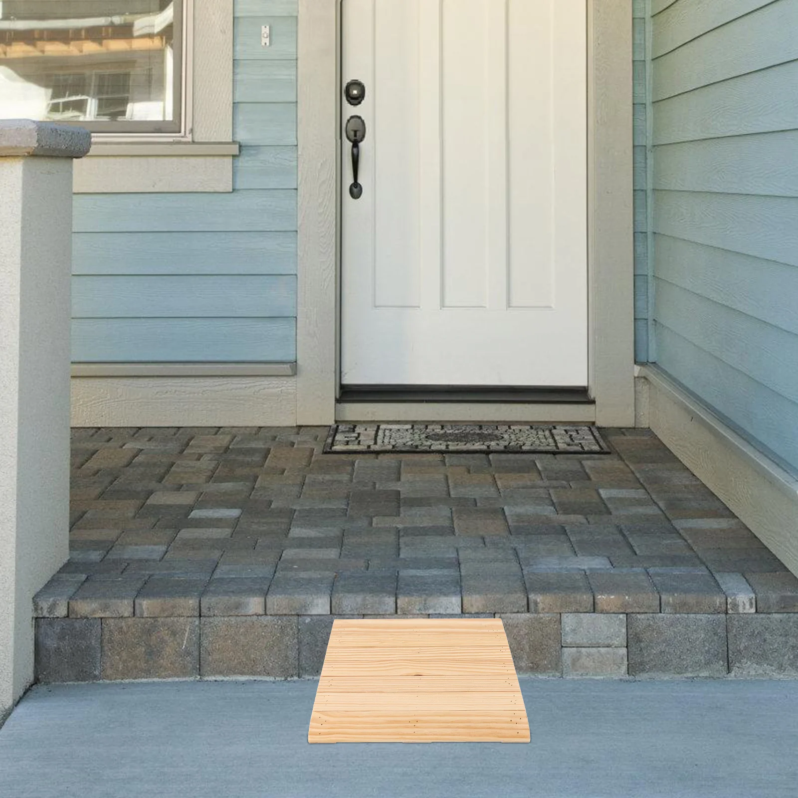 

Wooden Threshold Ramp For Home Entry Sweeping Robot Wheelchair Transition Ramps Portable Wood Doorway Slope Home Steps Aid