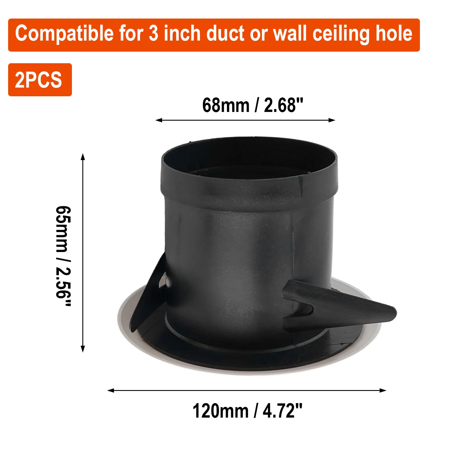 Adjustable Air Volume Ceiling Diffuser Bathroom Grill Louver Adjustable Air Volume Detachable Design Diameter Mm Inch