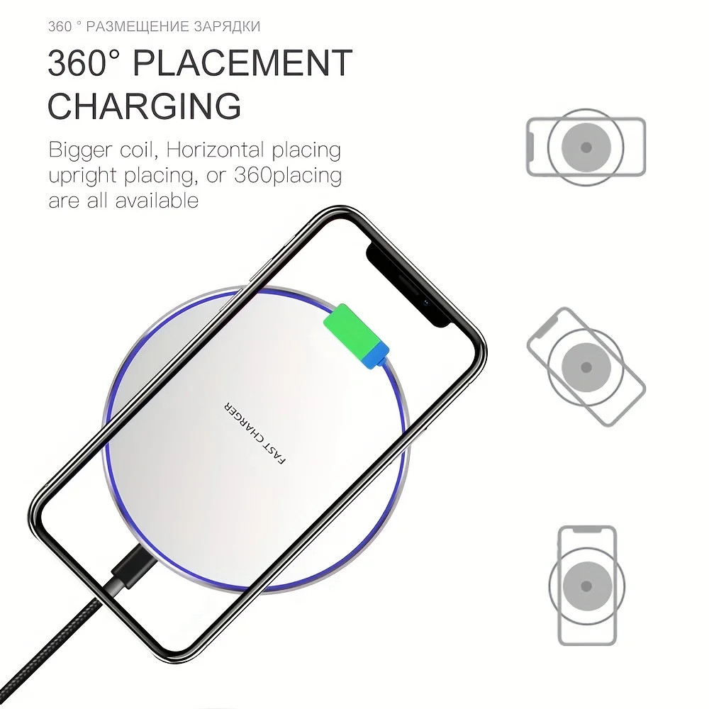 50W Wireless Charger For iPhone 15 14 13 12 11 Pro XS Max Mini X Induction Fast Wireless Charging Pad For Samsung Xiaomi Huawei