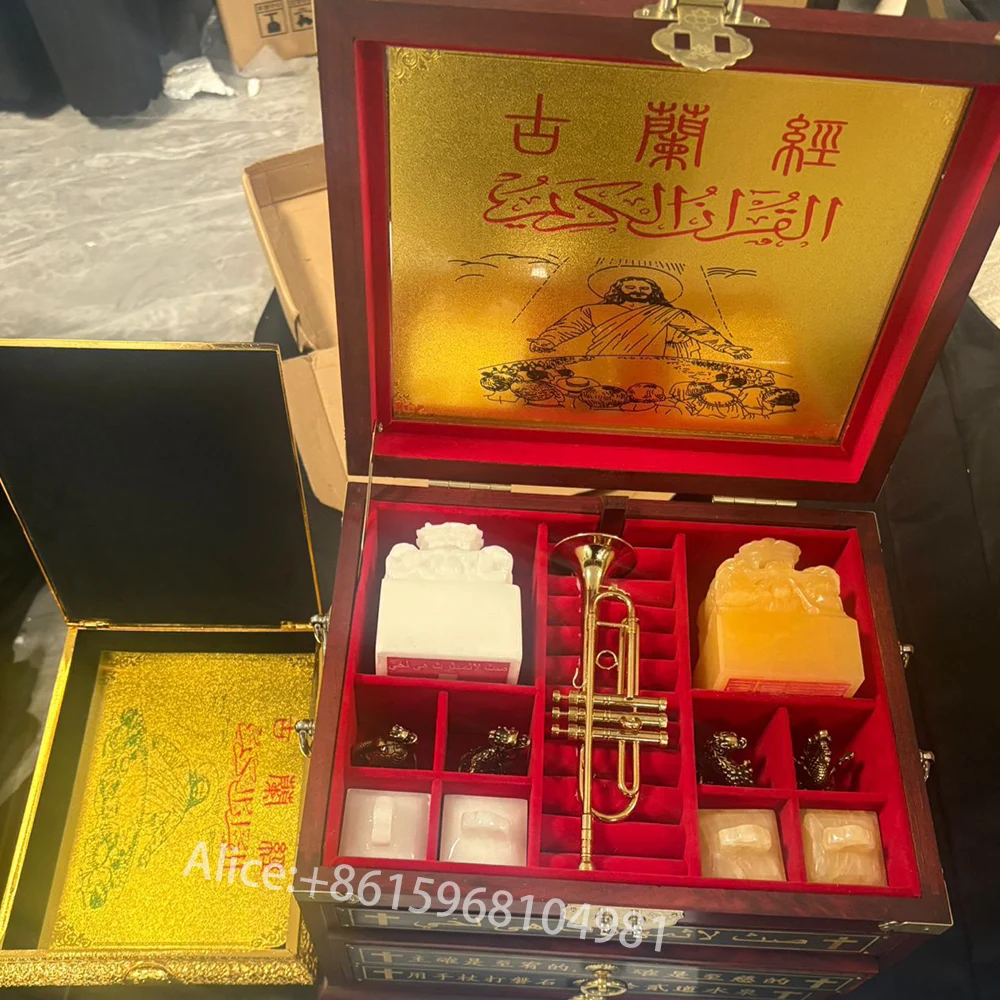 Quran Gold Cards Ticket Box Golden Jesus Bible Koran Case For Jesus Commemorative Christian Collectibles Golden Gun Bible Box