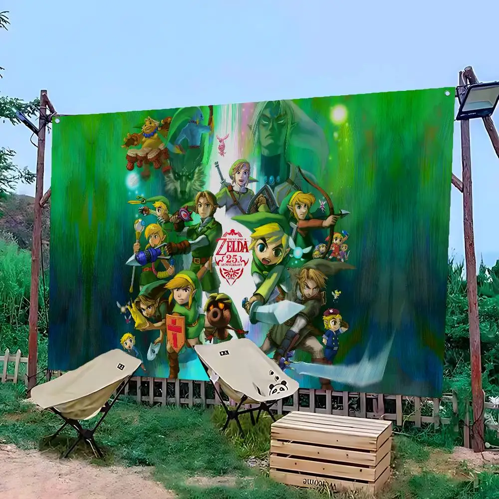 Hot Game T-The L-Legend Of Z-Zeldas High End Quality Banner Printing Artistic Atmosphere Style Camping Flag