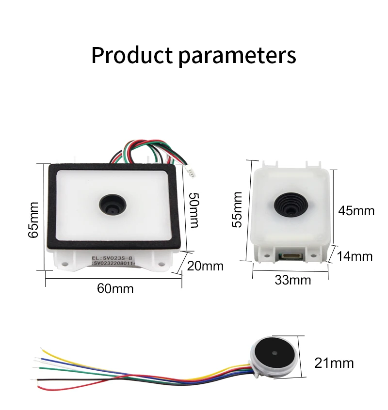 GM861 Barcode Reader Module 1D/2D QR Code Fixed Installation White Green LED Plug & Play UART/USB Interface for Embedded Systems
