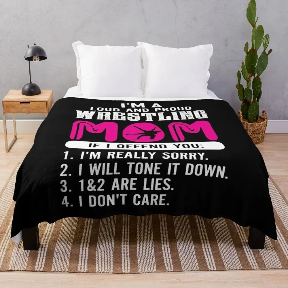 

Loud And Proud Wrestling Mom Throw Blanket Elegant Warm Throw Blanket for Hotel Home