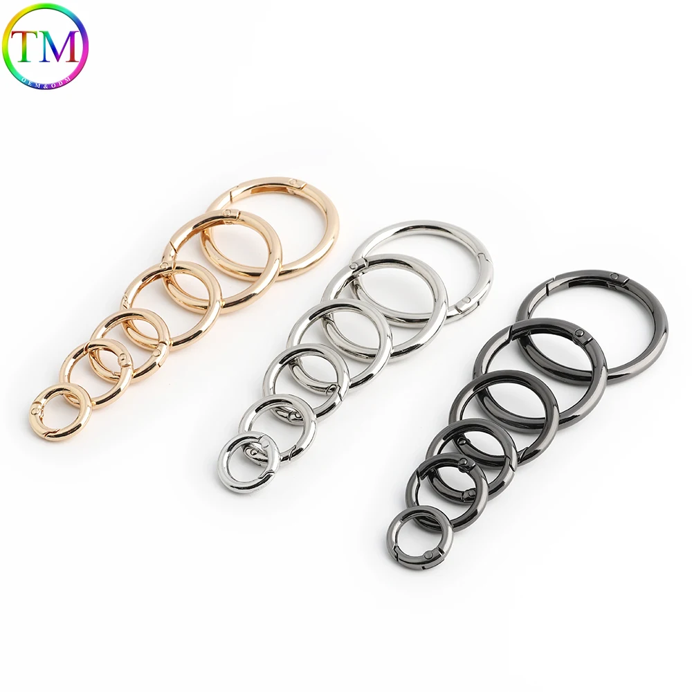 10-100pcs 13-38mm Metal O Ring Buckle Openable Jump Ring Spring Clasp Bag Strap Keychain Carabiner Hook DIY Hardware Accessories