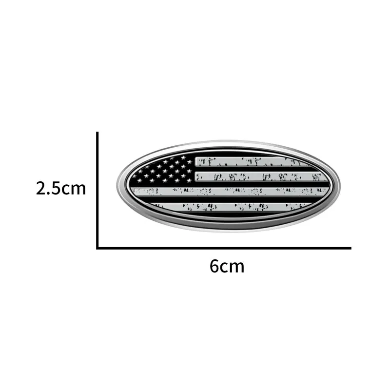 Interior Car Decor American US Flag Symbol Logo Car Steering Wheel Cover Center Sticker For Ford Focus Fiesta Fusion Mondeo Kuga